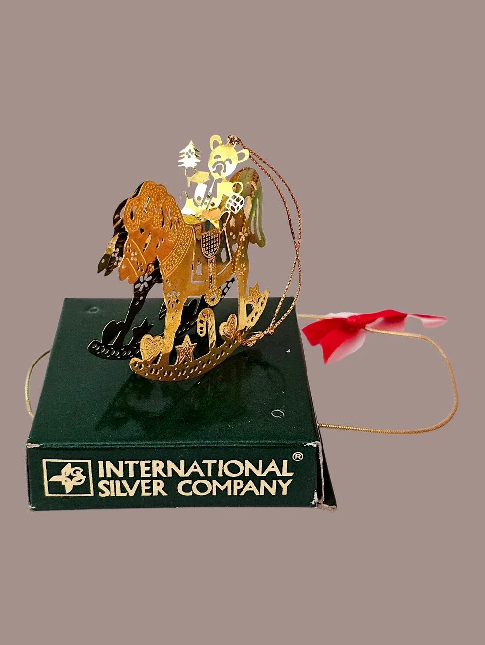 1991 International Silver Company Solid Brass Rocking Horse Ornament